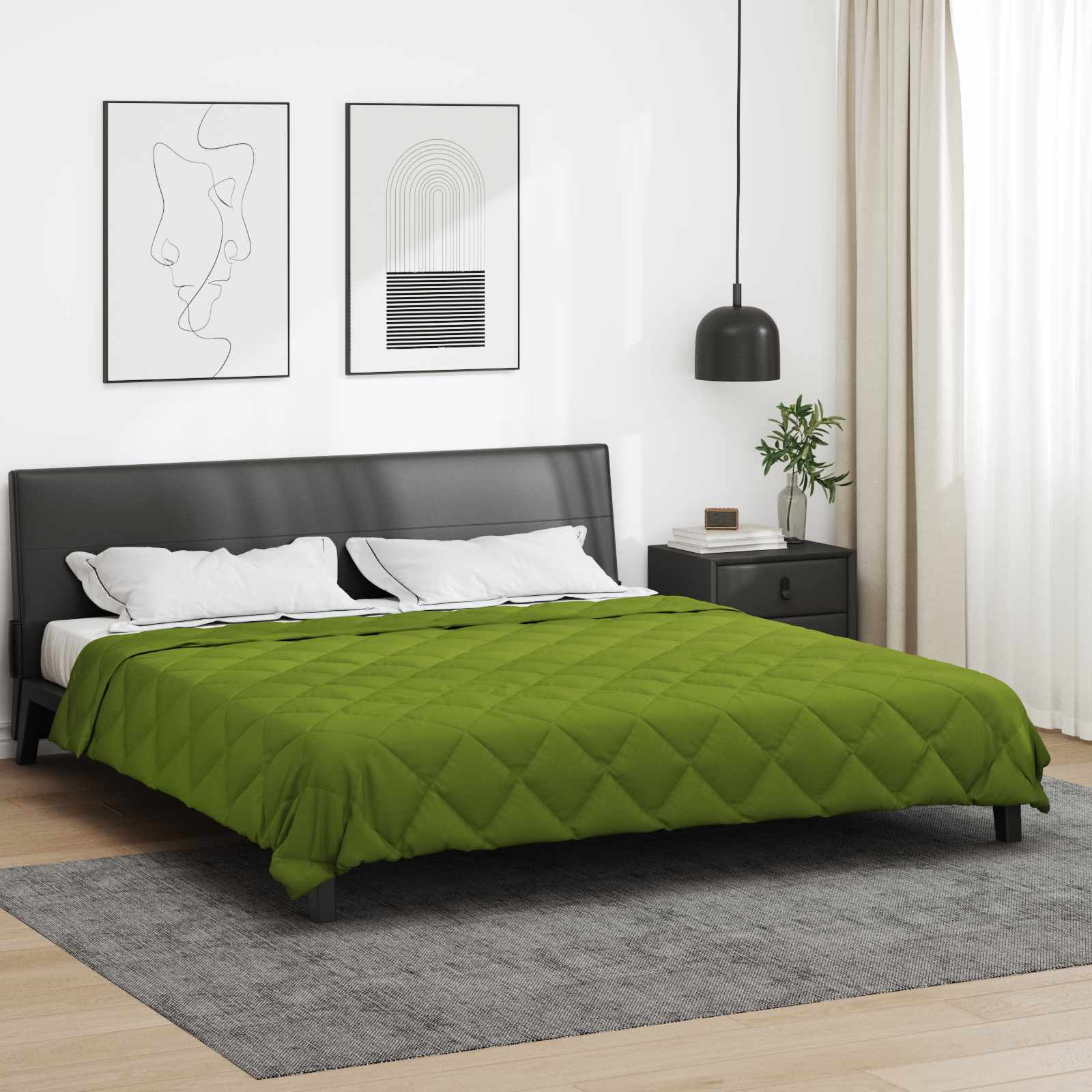 vidaXL Full Year Duvet Green 200 x 200 cm Microfiber 1