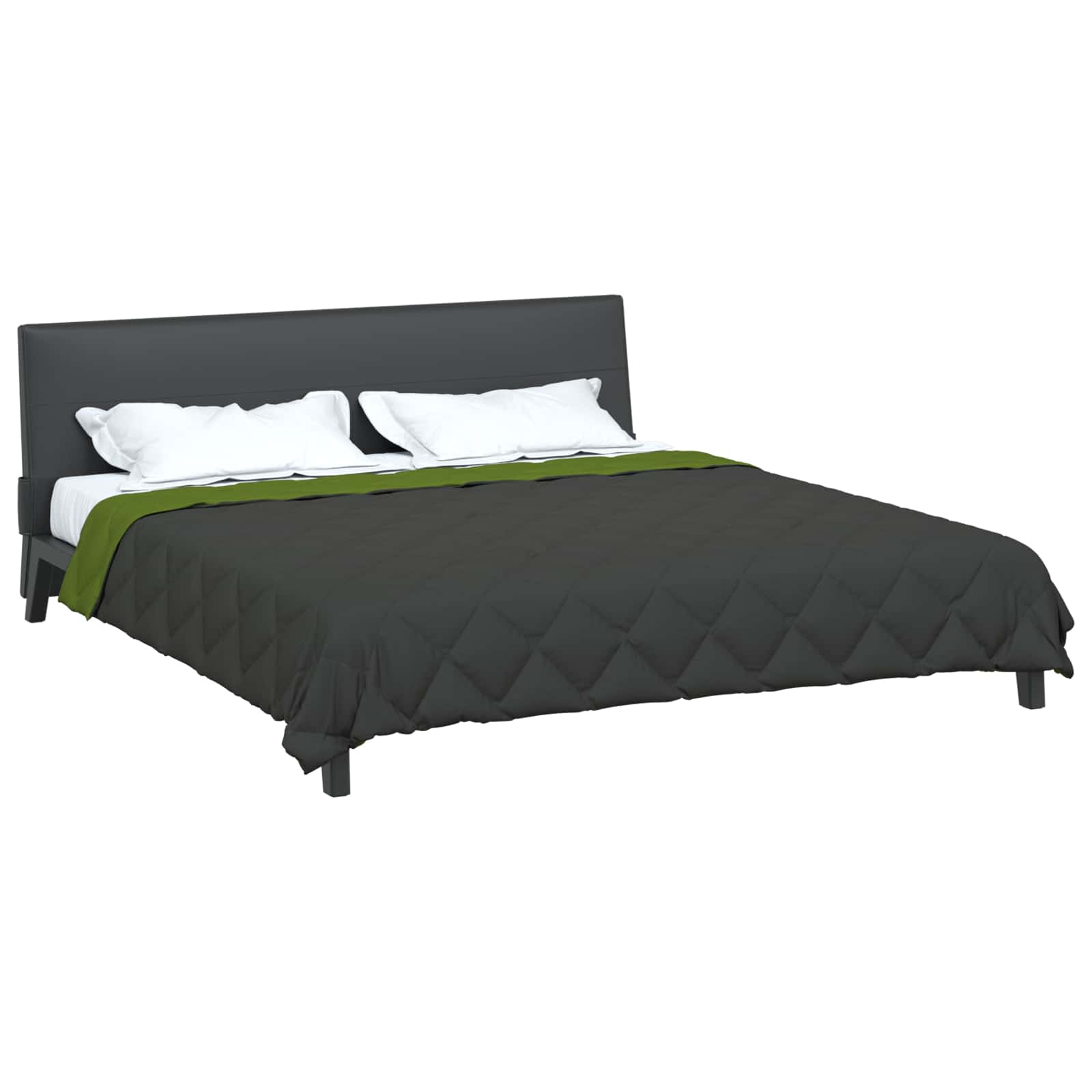 vidaXL Full Year Duvet Green and Anthracite 200 x 200 cm Microfiber 3