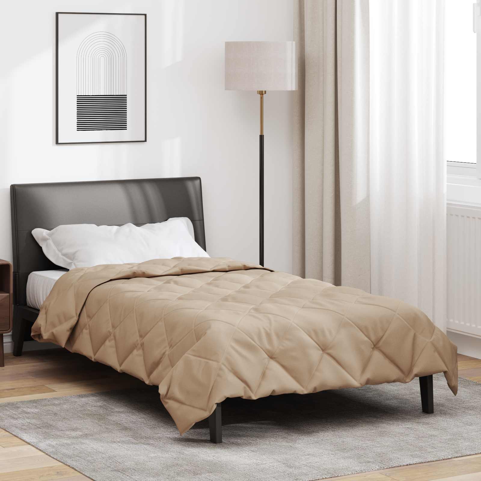 vidaXL Full Year Duvet 135 x 220 cm 300 gsm Taupe 1