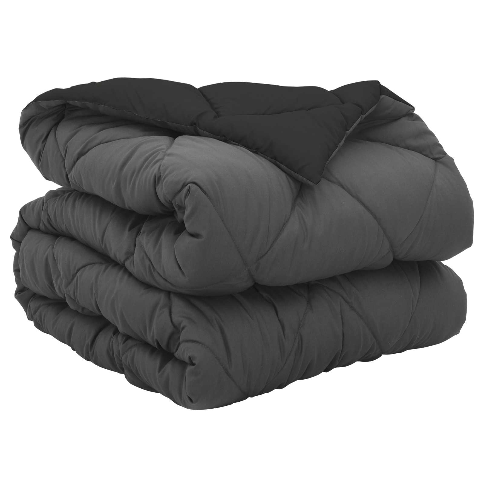 vidaXL Full Year Duvet Black and Anthracite 135 x 200 cm Microfiber 2