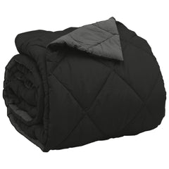 vidaXL Full Year Duvet Black and Anthracite 200 x 200 cm Microfiber 5