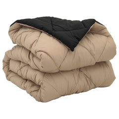vidaXL Full Year Duvet Black and Taupe 155 x 220 cm Microfiber 5