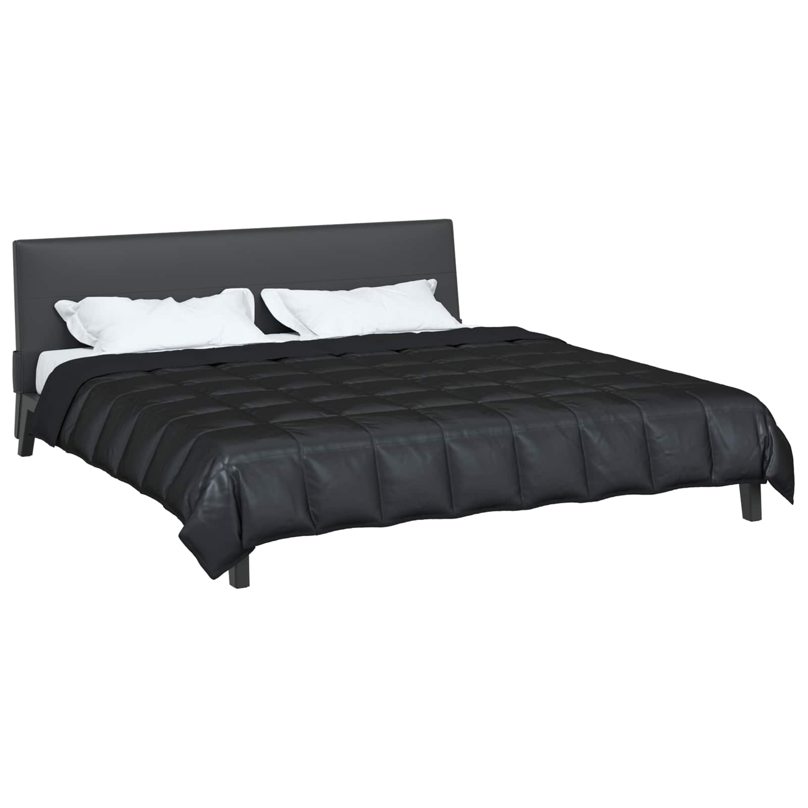 vidaXL Summer Duvet Black 200 x 220 cm Satin and Microfiber 3