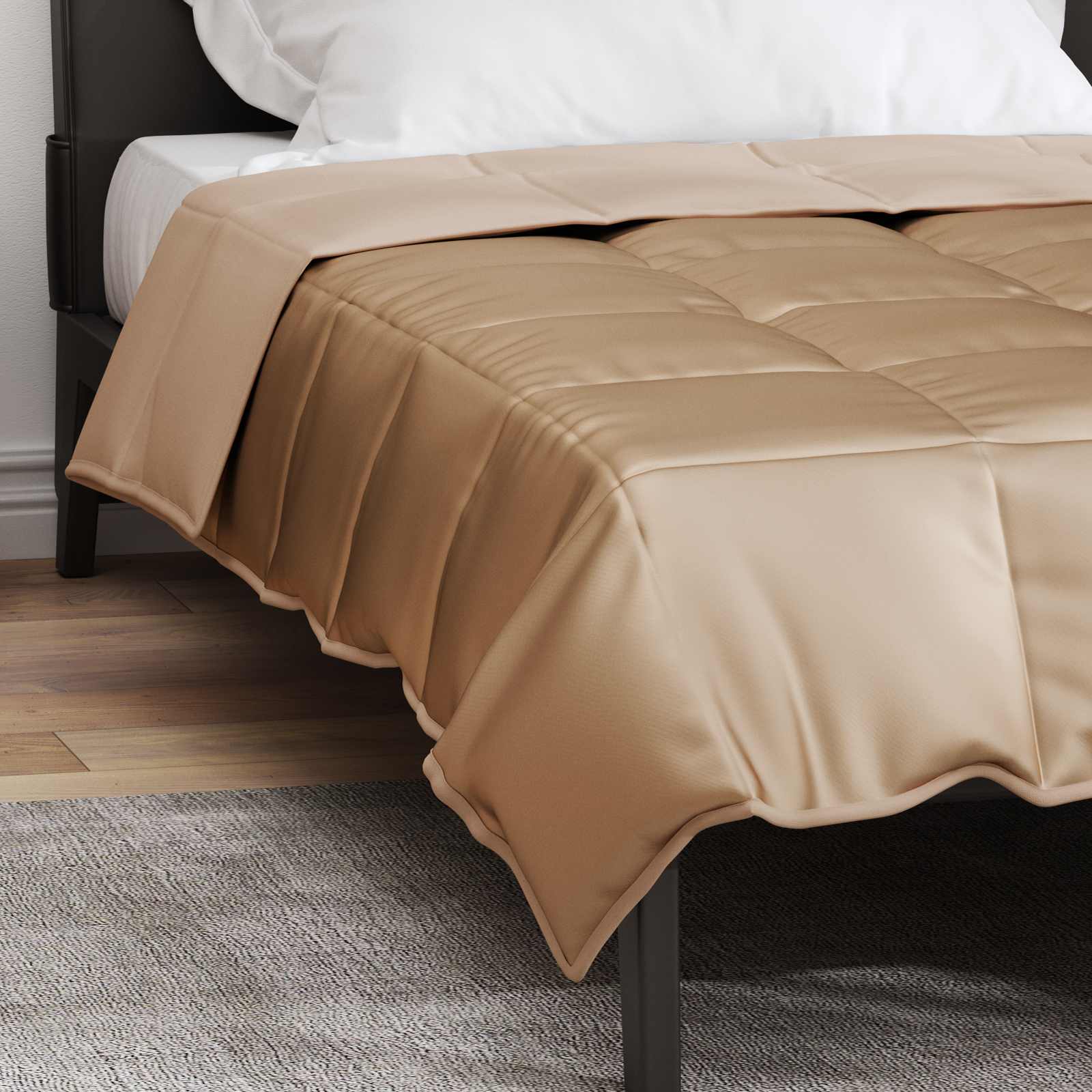 vidaXL Full Year Duvet 155 x 220 cm 300 gsm Gold 4