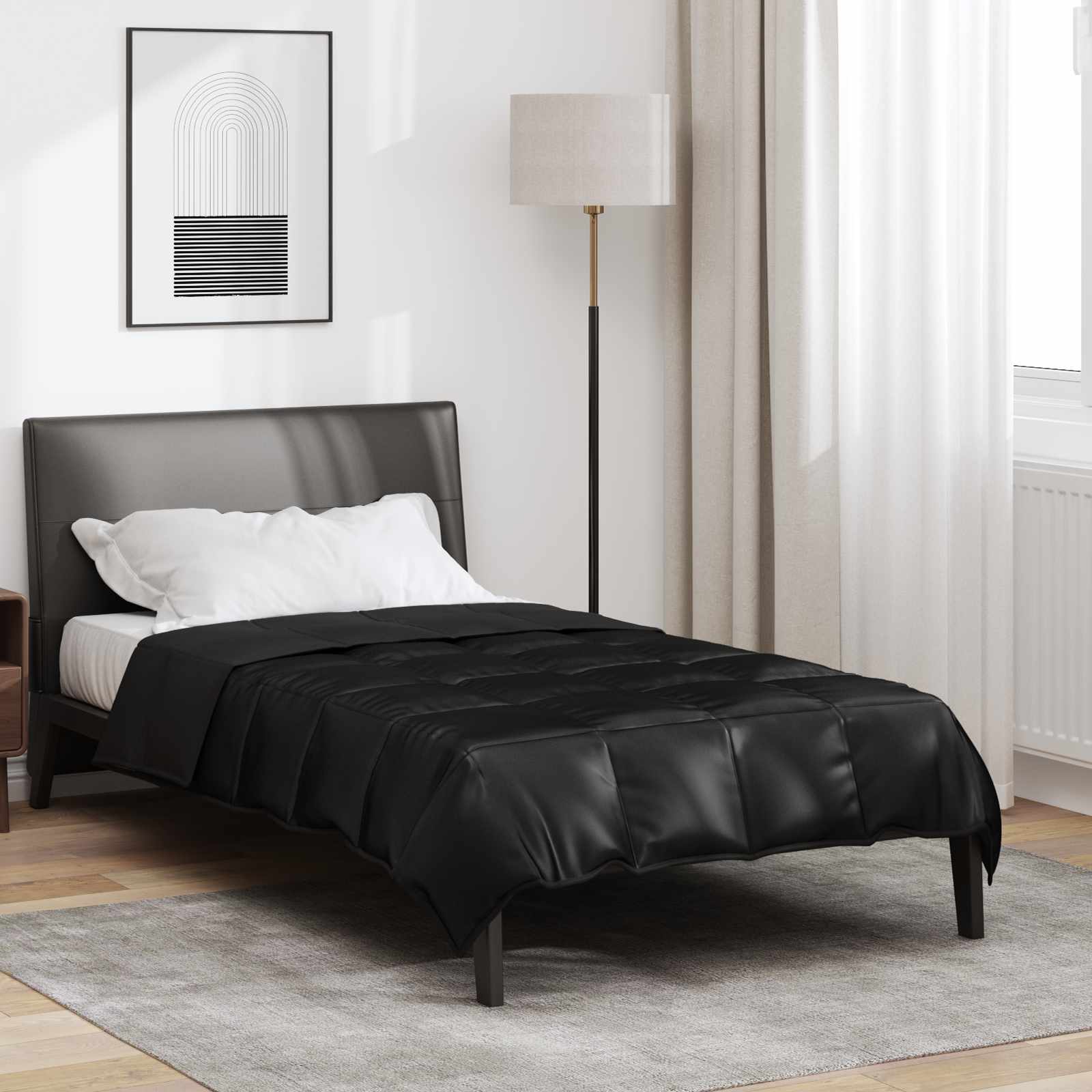 vidaXL Full Year Duvet 155 x 200 cm 300 gsm Black 1
