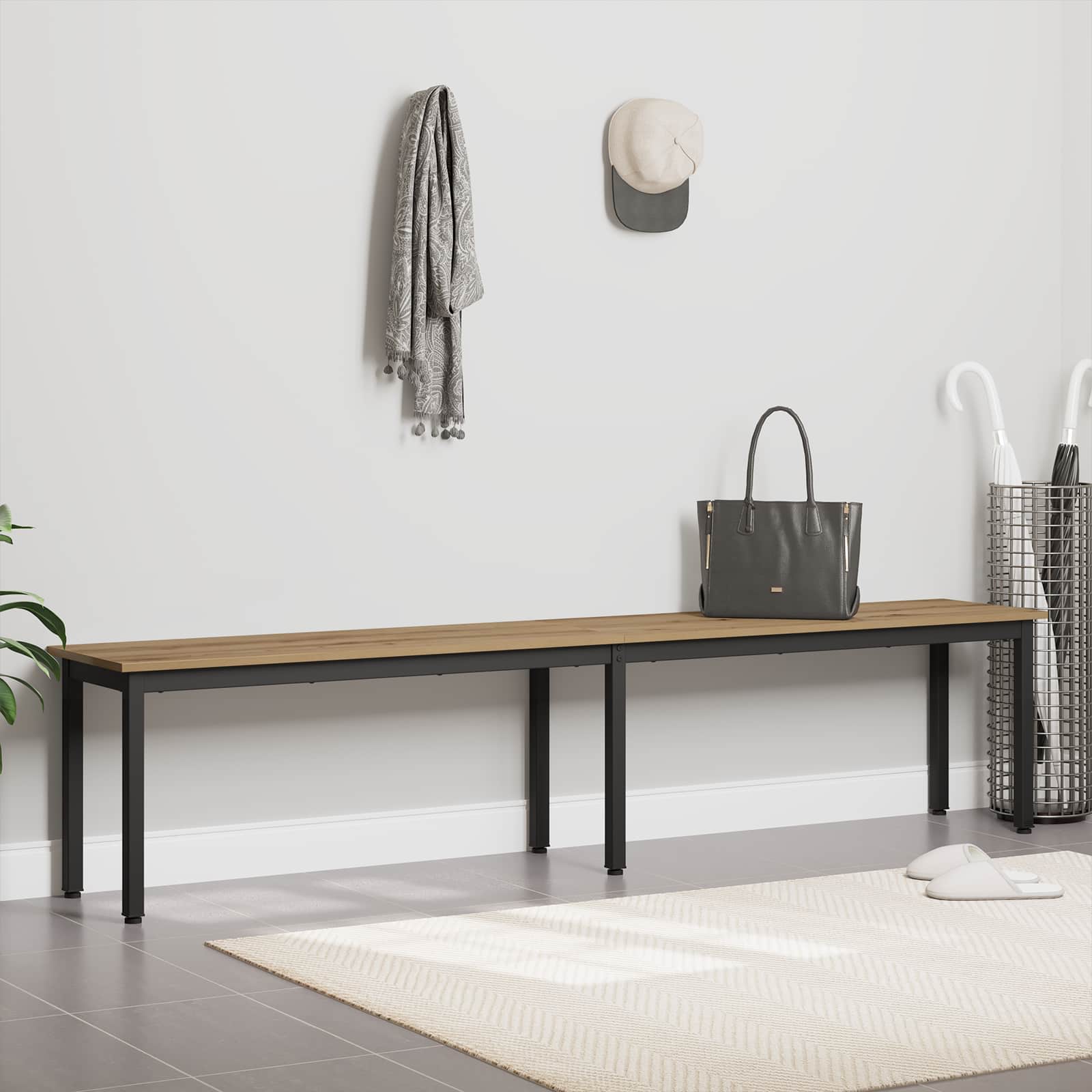 vidaXL Bench Artisian Oak 200 x 35 x 45 cm Engineered Wood 4