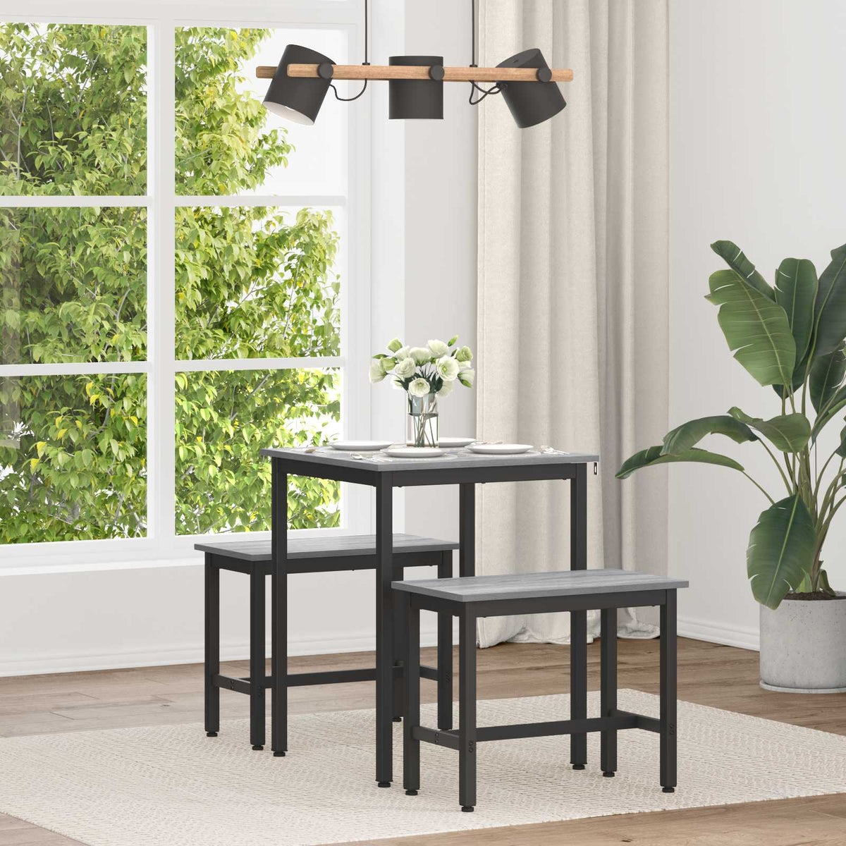 vidaXL Dining Tables Engineered Wood Grey Sonoma