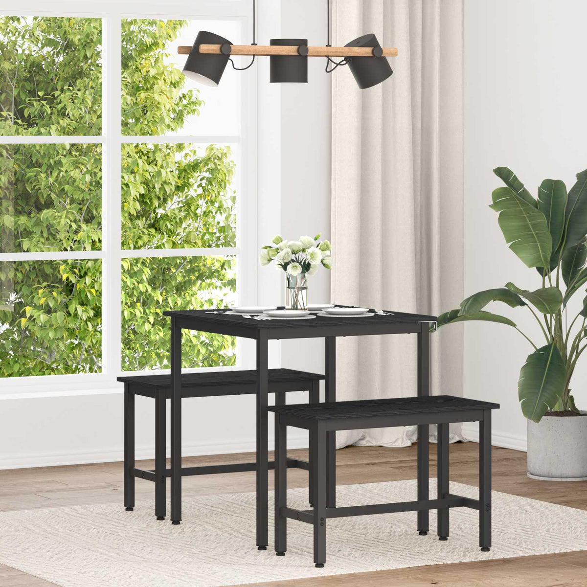 Dining Tables Engineered Wood Black oak 70 cm 70 cm