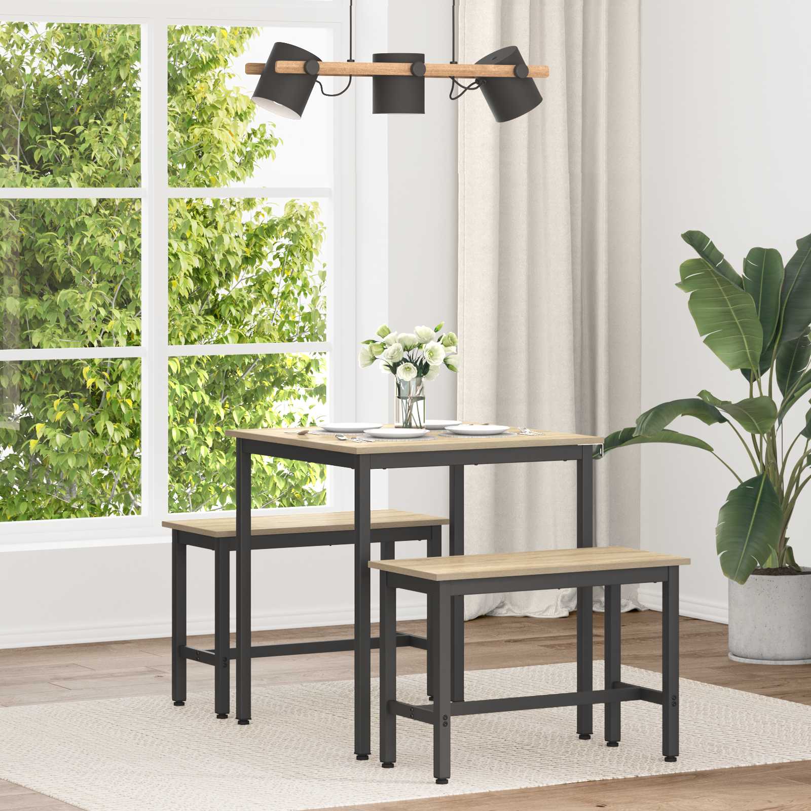 vidaXL Dining Tables 70 x 70 x 75 cm Engineered Wood Sonoma Oak Square 1