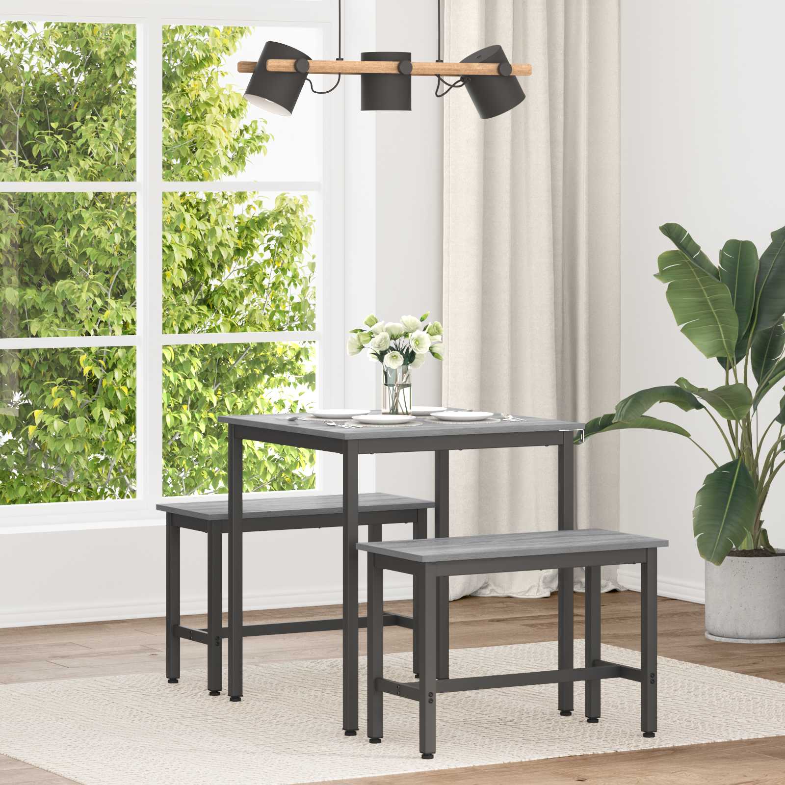 vidaXL Dining Tables 70 x 70 x 75 cm Engineered Wood Grey Sonoma 1