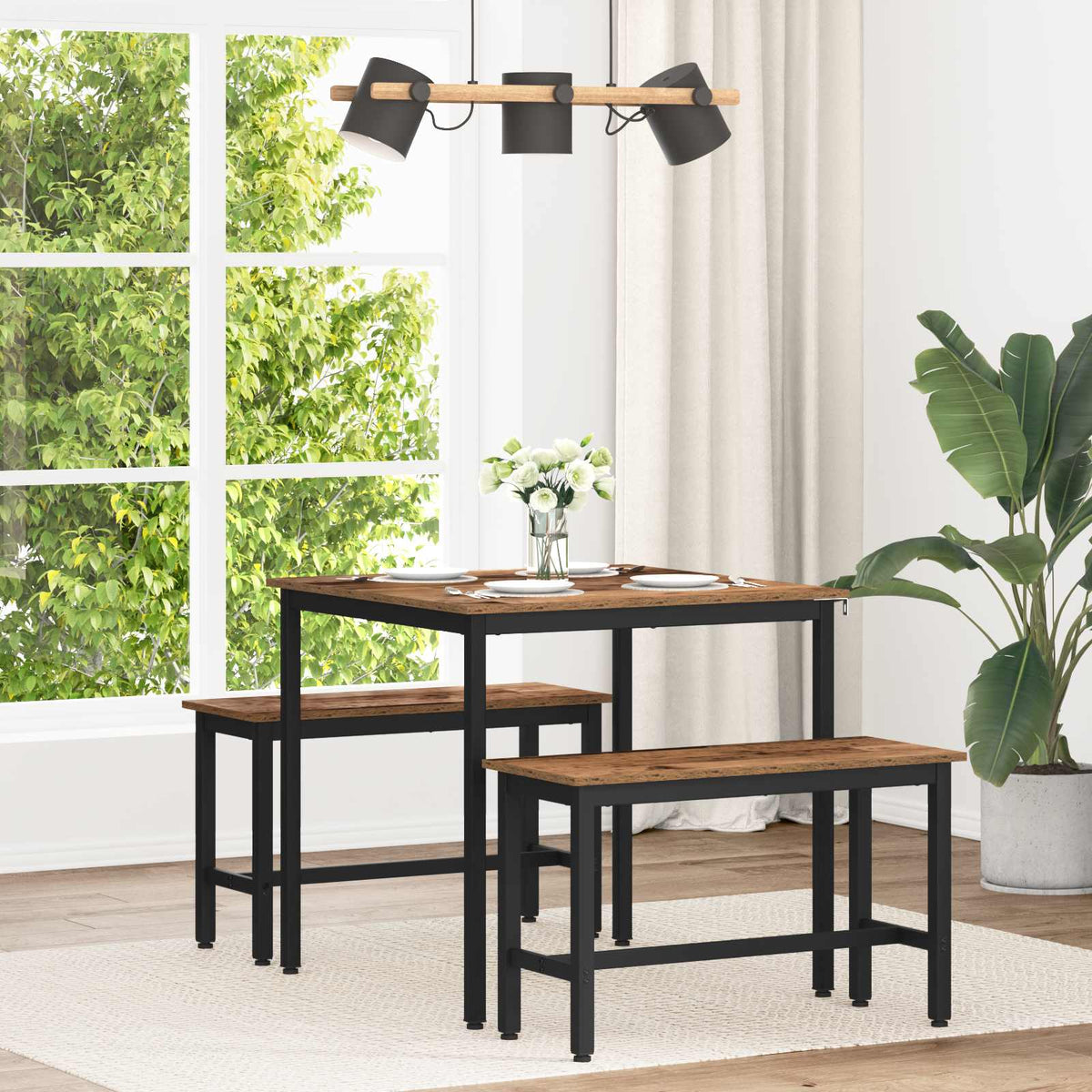 vidaXL Dining Tables Engineered Wood Old Wood