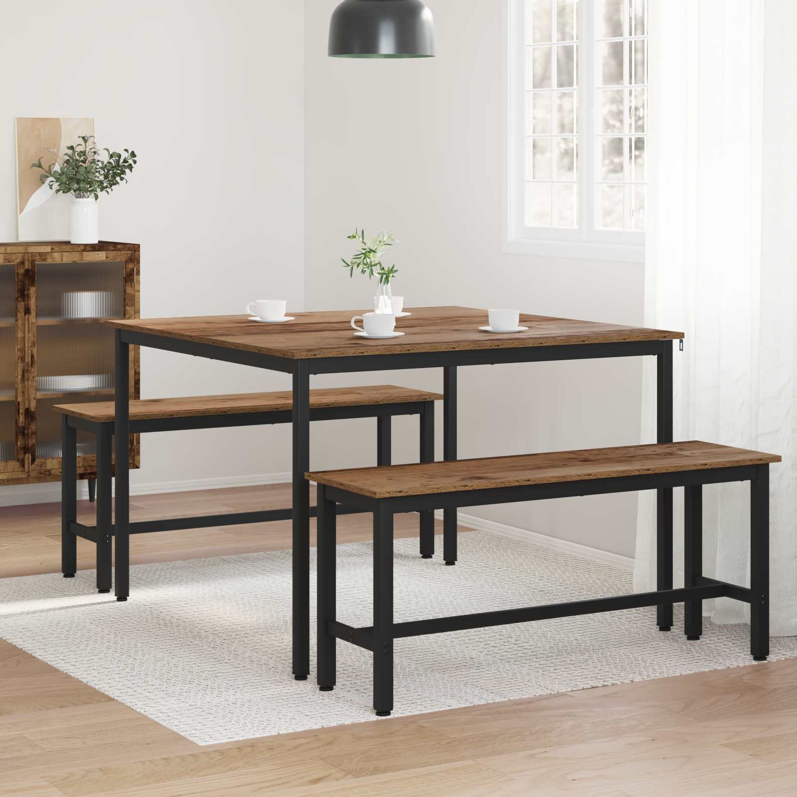 vidaXL Dining Tables 110 x 110 x 75 cm Engineered Wood Oak Wood 4