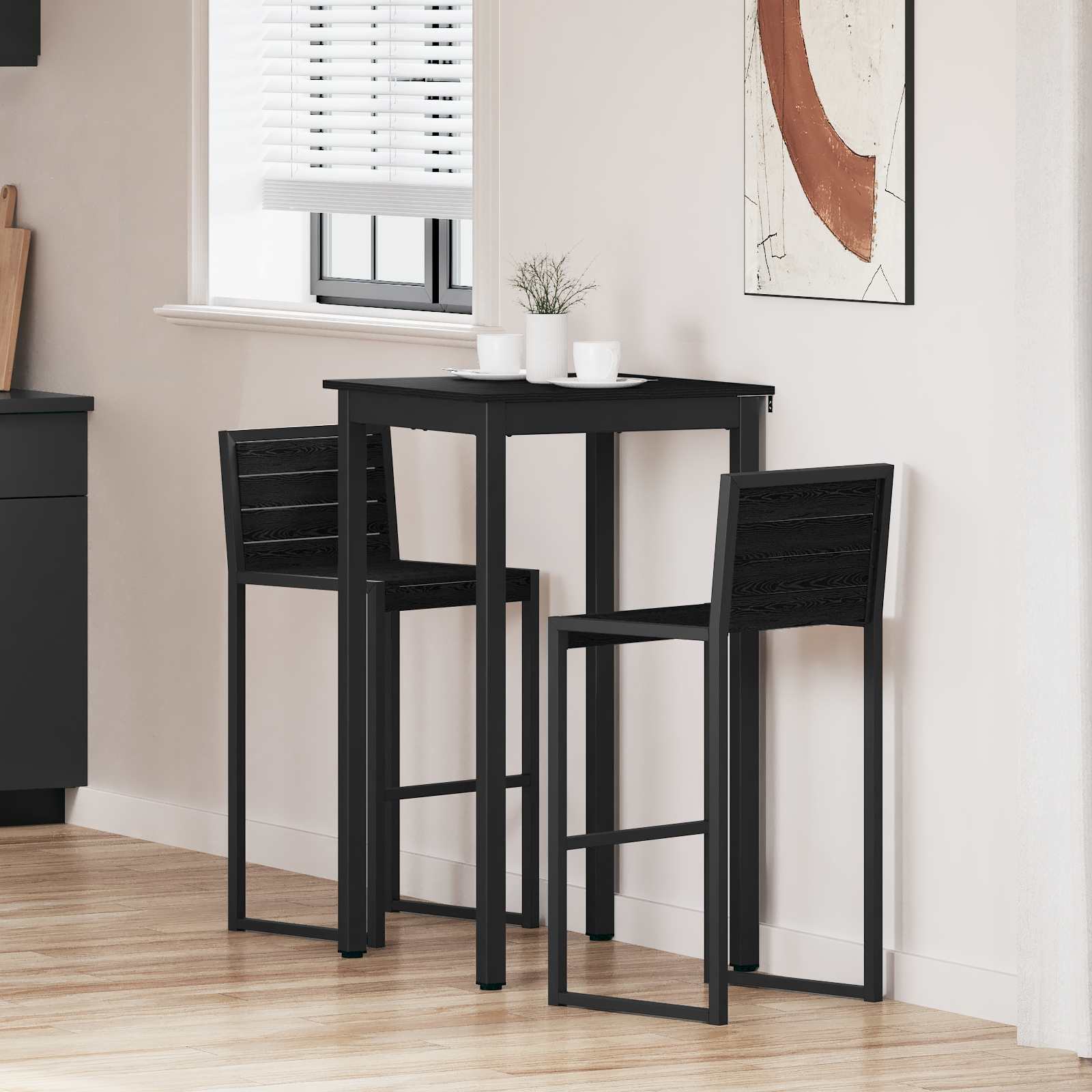 vidaXL Standing Bar Table Engineered Wood Square 1