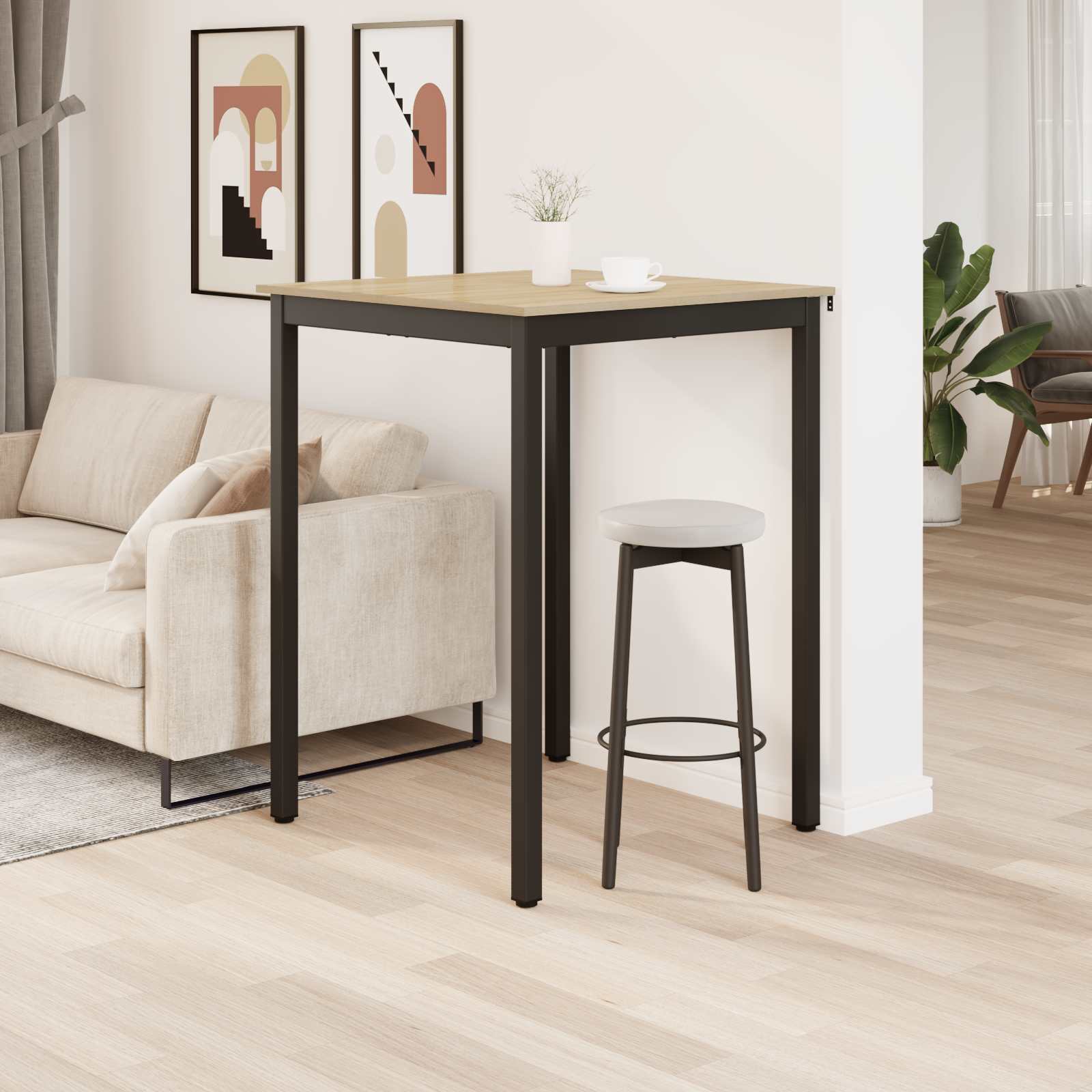 vidaXL Standing Bar Table Engineered Wood Square 4
