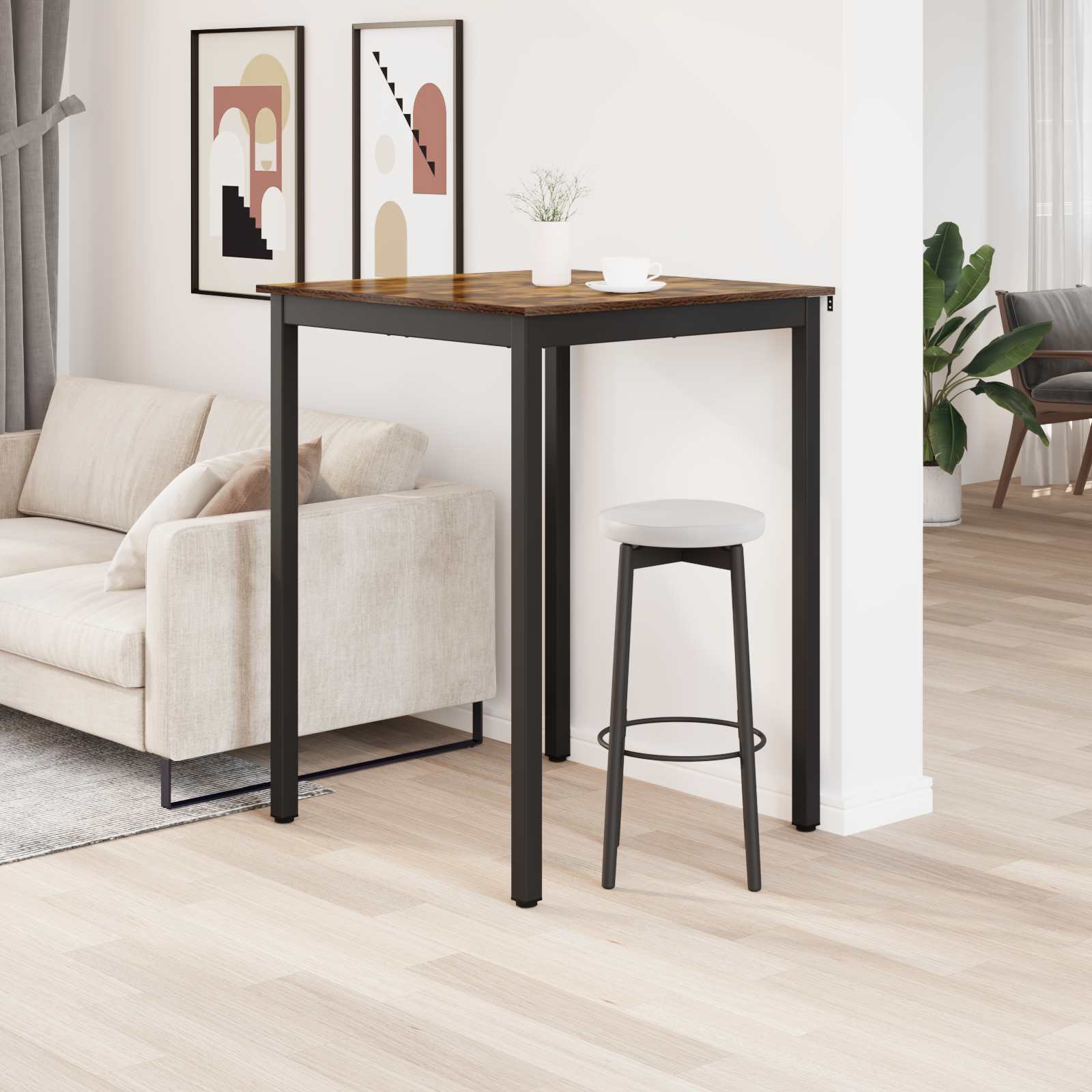 vidaXL Standing Bar Table Engineered Wood Square 4