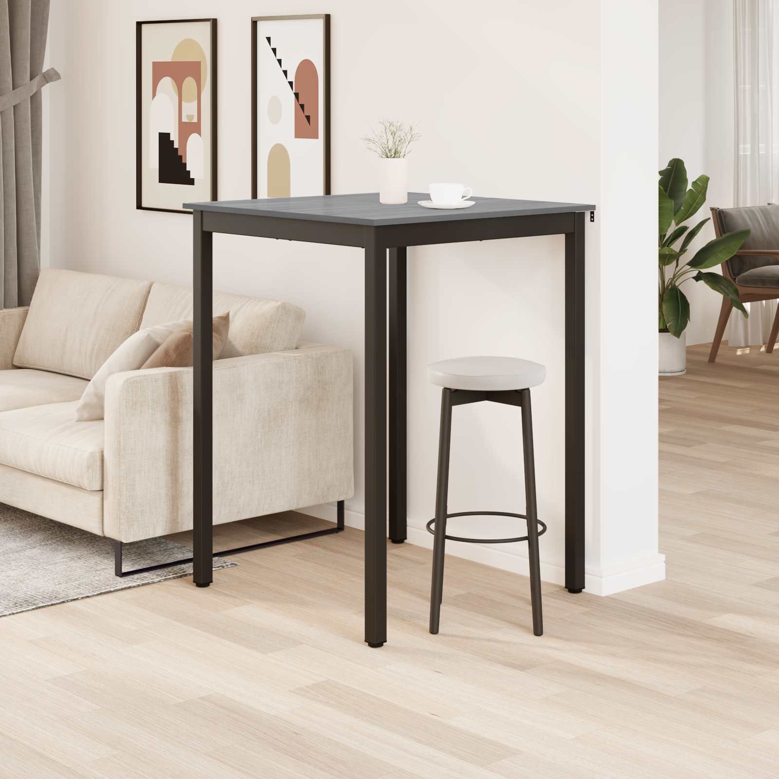 vidaXL Standing Bar Table Engineered Wood Square 4