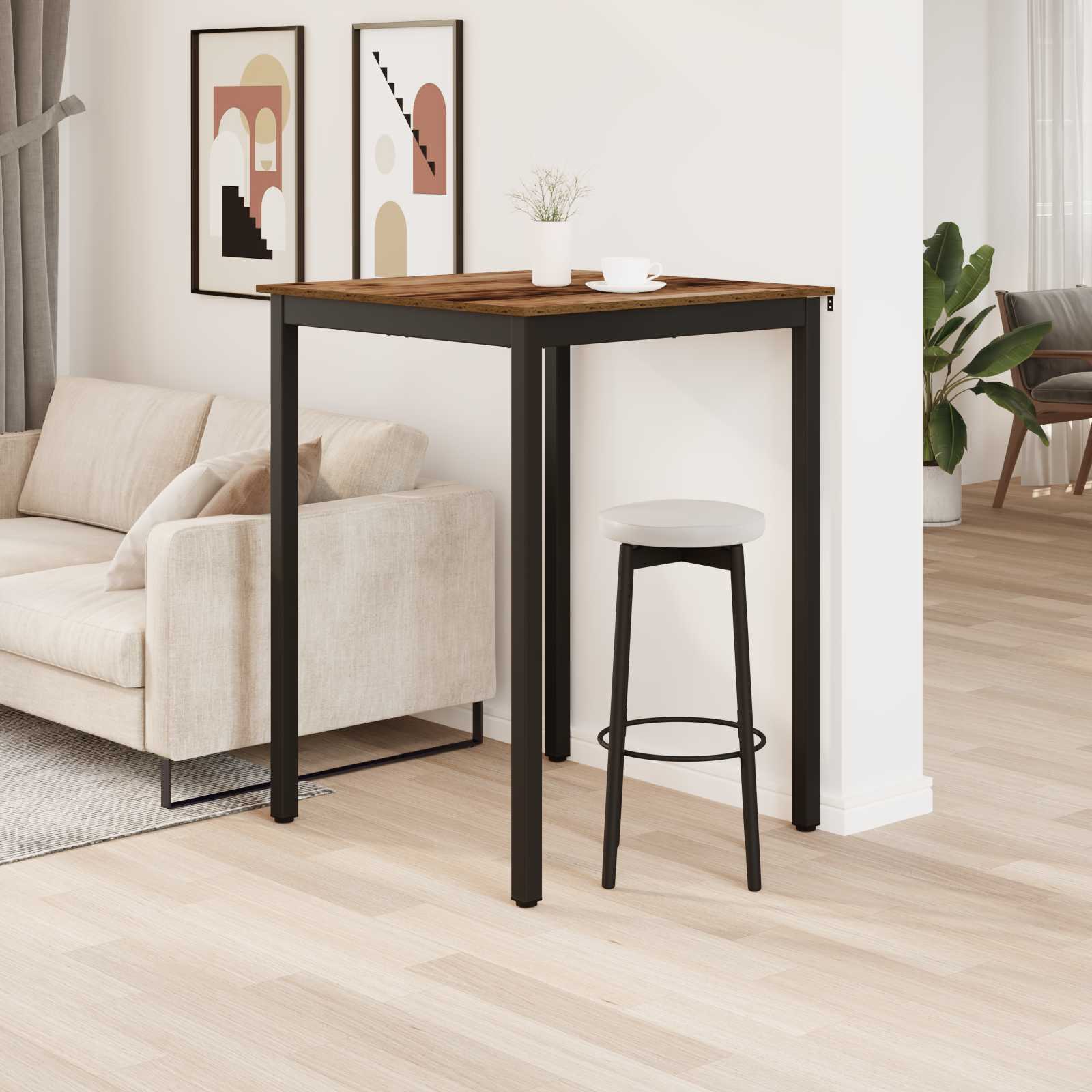 vidaXL Standing Bar Table Engineered Wood Square 4