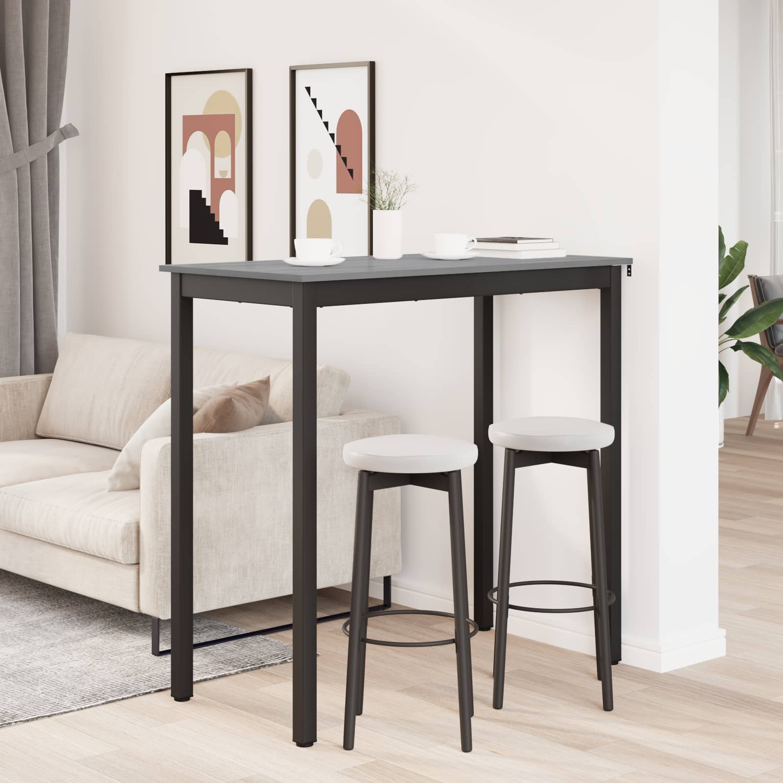 vidaXL Standing Bar Table Engineered Wood Rectangular 4