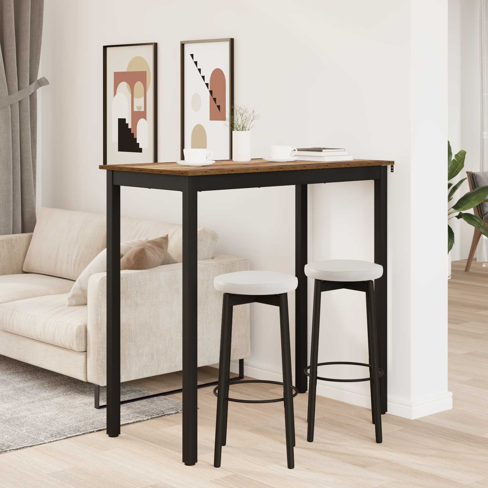 vidaXL Standing Bar Table Engineered Wood Rectangular 4