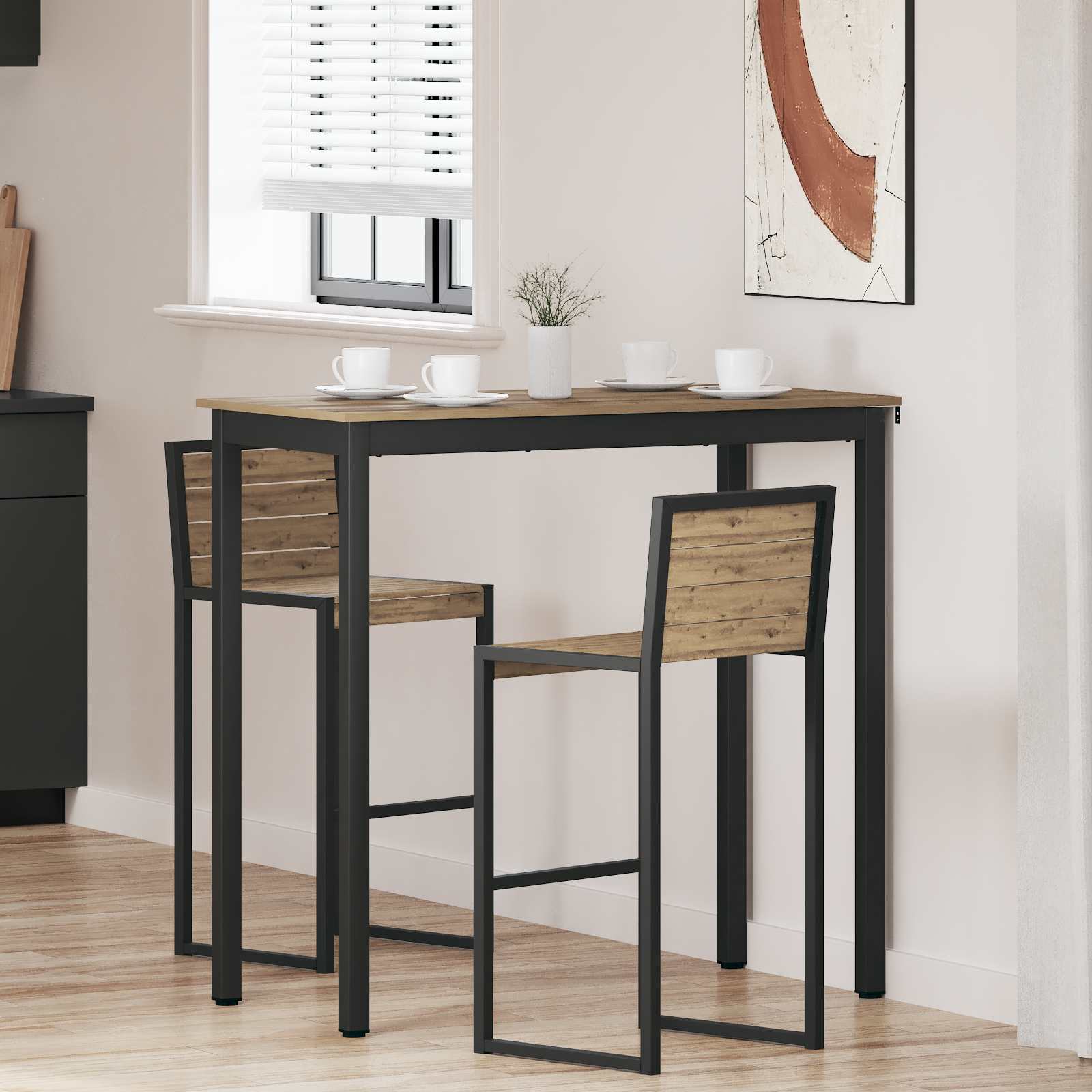vidaXL Standing Bar Table Engineered Wood Rectangular 1