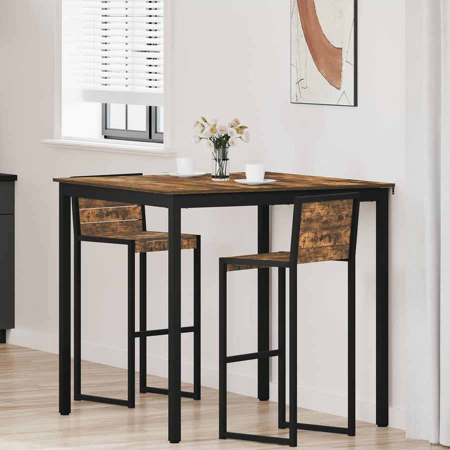 Standing Bar Table Engineered Wood Square