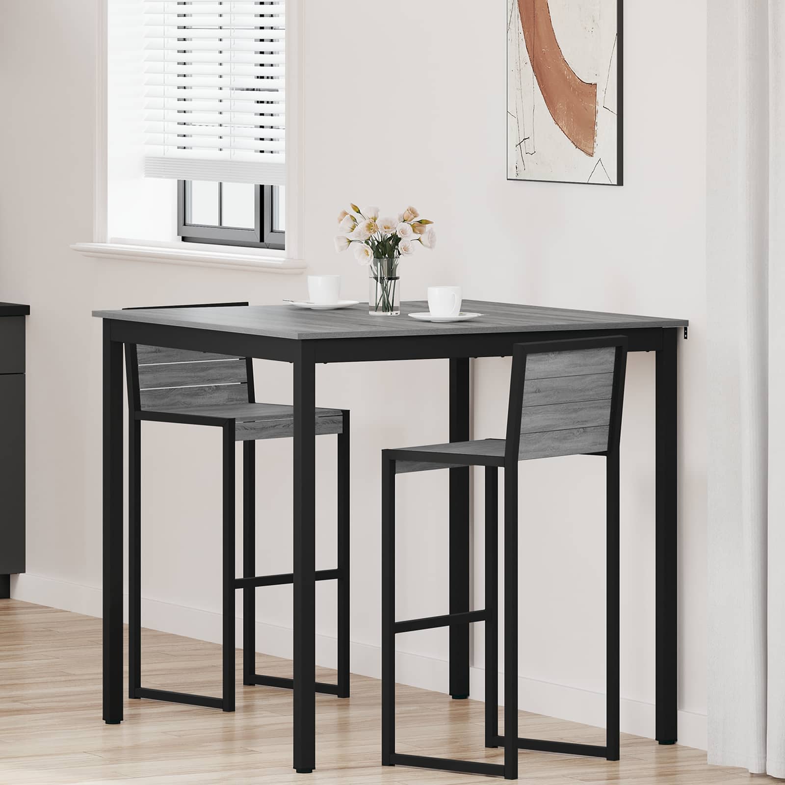 vidaXL Standing Bar Table Engineered Wood Square 1