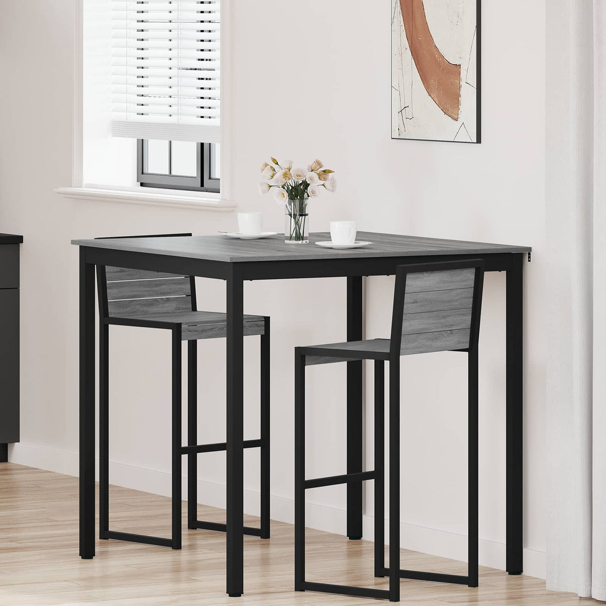 Standing Bar Table Engineered Wood Square Grey sonoma 110 cm 110 cm