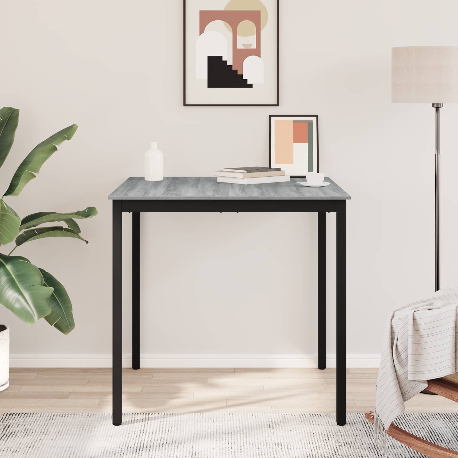 vidaXL Standing Bar Table Engineered Wood Square 4
