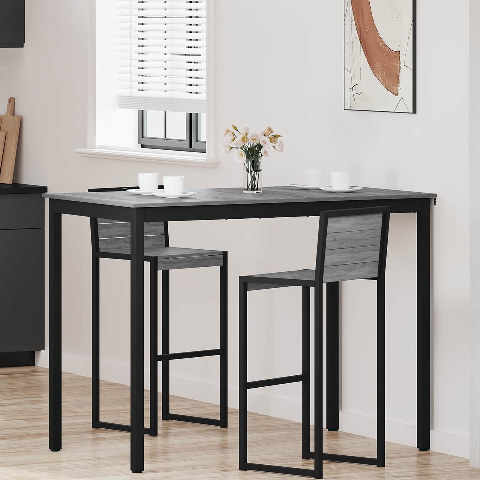 vidaXL Standing Bar Table Engineered Wood Rectangular 1
