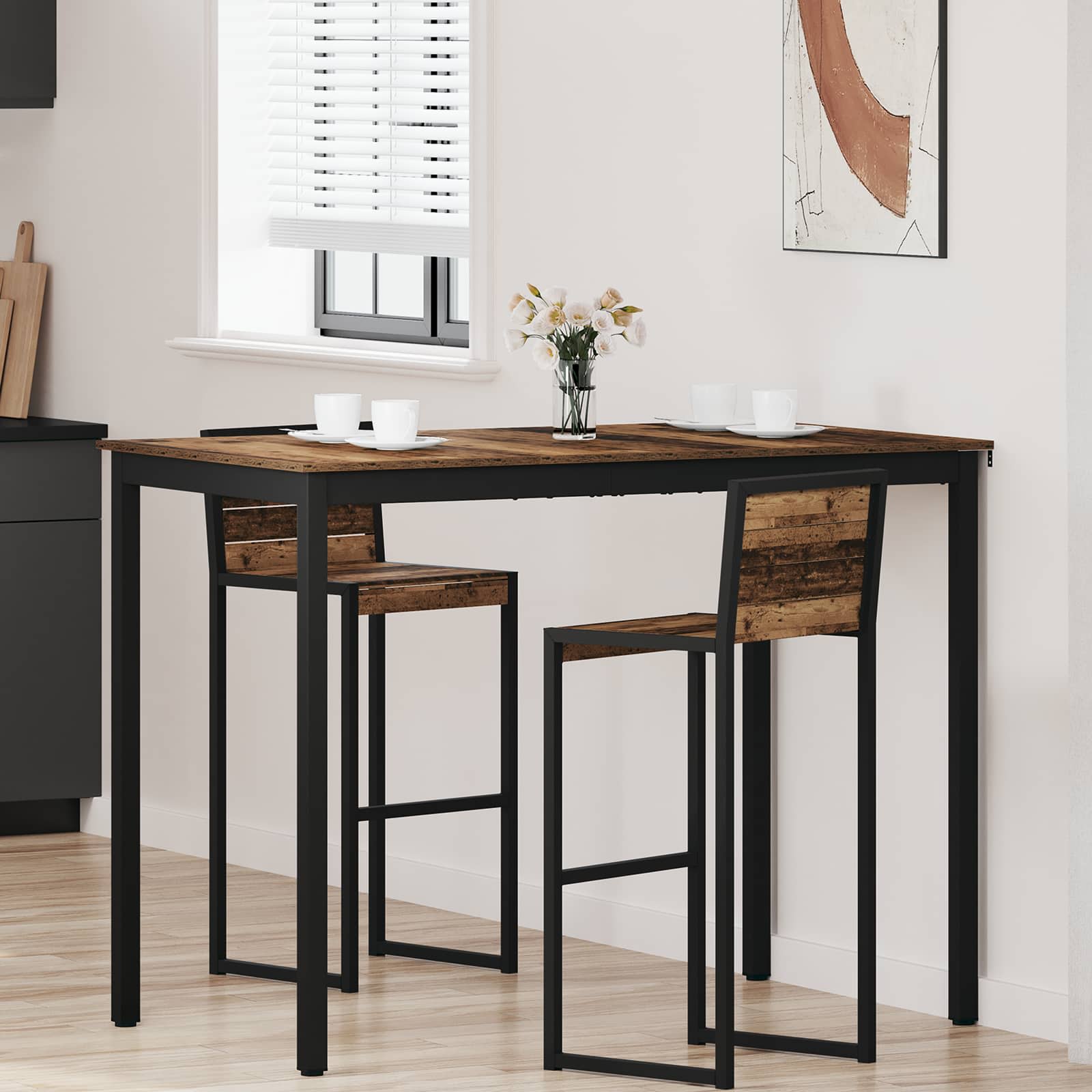 vidaXL Standing Bar Table Engineered Wood Rectangular 1