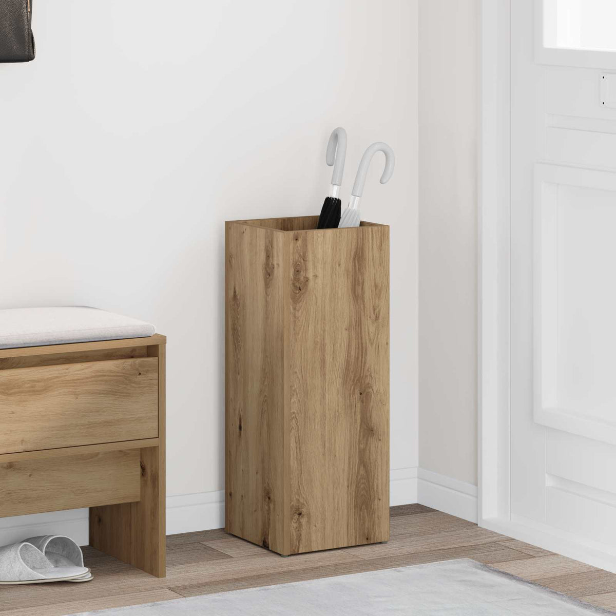Umbrella Stand 25 x 24.5 x 64 cm Engineered Wood Artisan oak