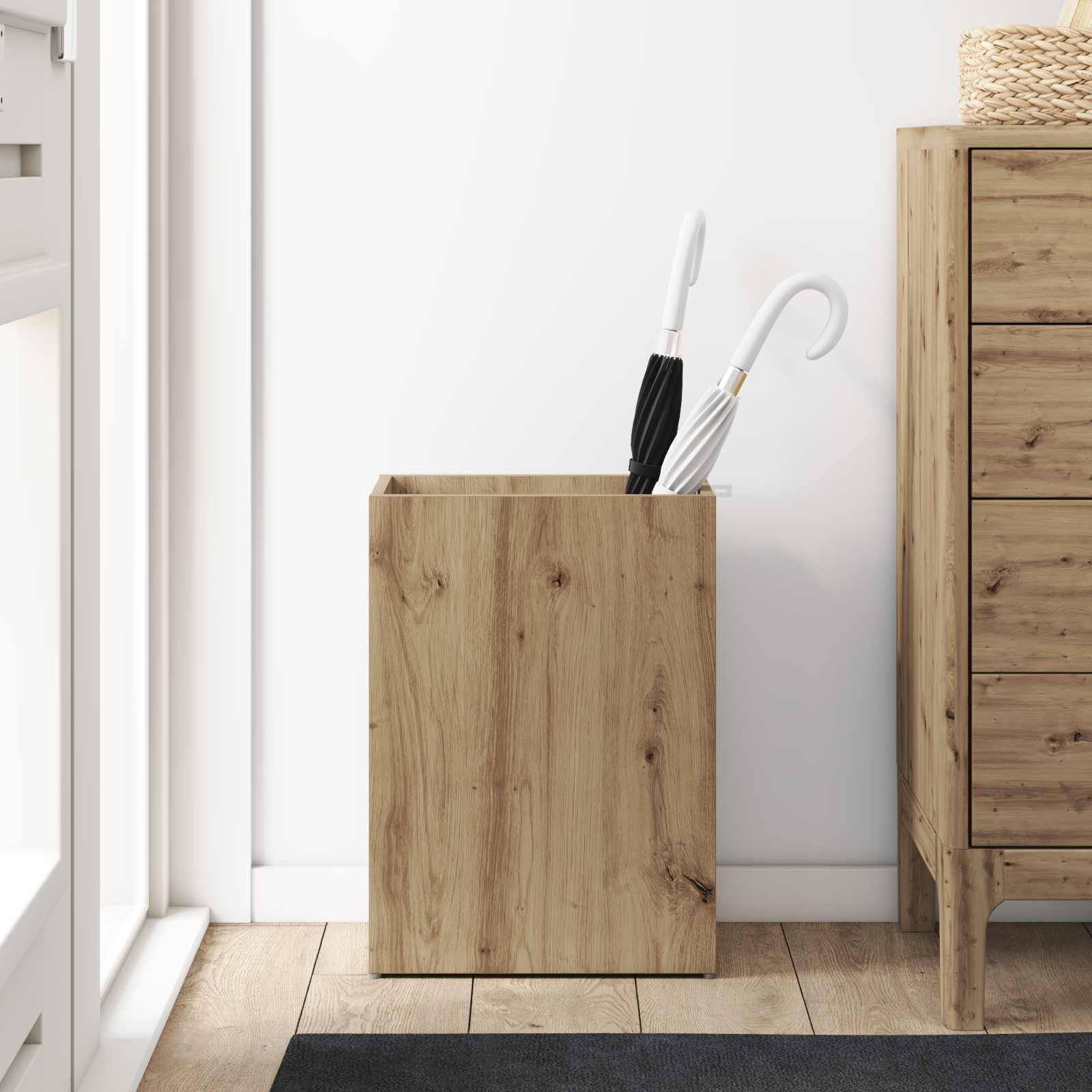 vidaXL Umbrella Stand Artisan Oak 40 x 20 x 55.5 cm Engineered Wood 4