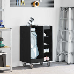 Golf Cabinet with Wheel Plain 65 x 45 x 98 cm Black oak