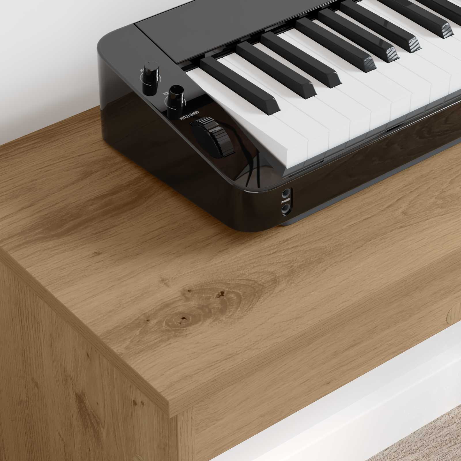 vidaXL Keyboard Stand Artisan Oak 100 x 32 x 64 cm Engineered Wood 4