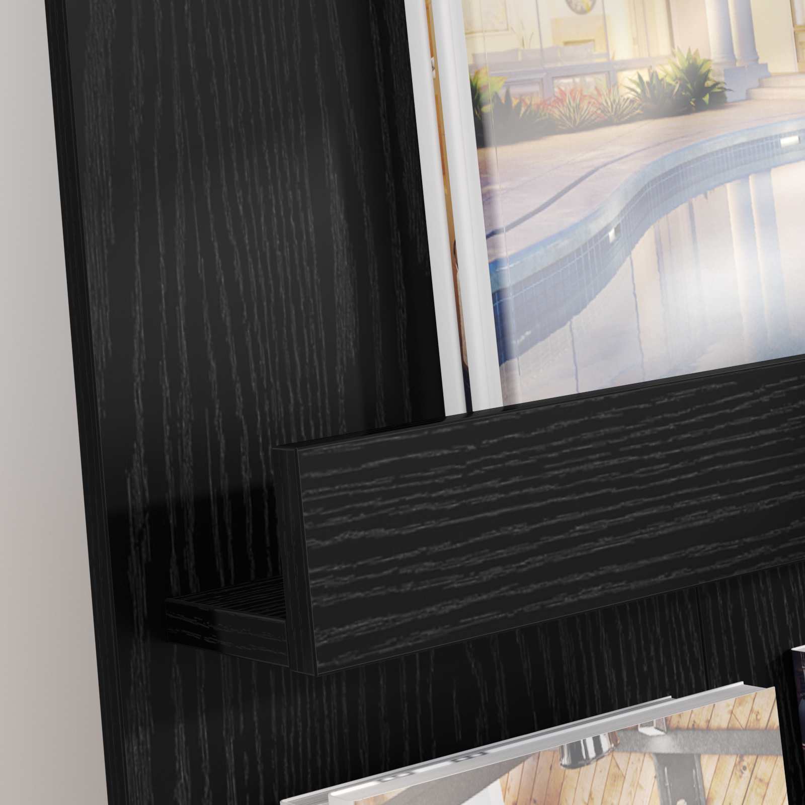 vidaXL Magazine Rack Black Oak 51 x 11 x 102 cm Engineered Wood 4