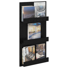 vidaXL Magazine Rack Black Oak 51 x 11 x 102 cm Engineered Wood 3