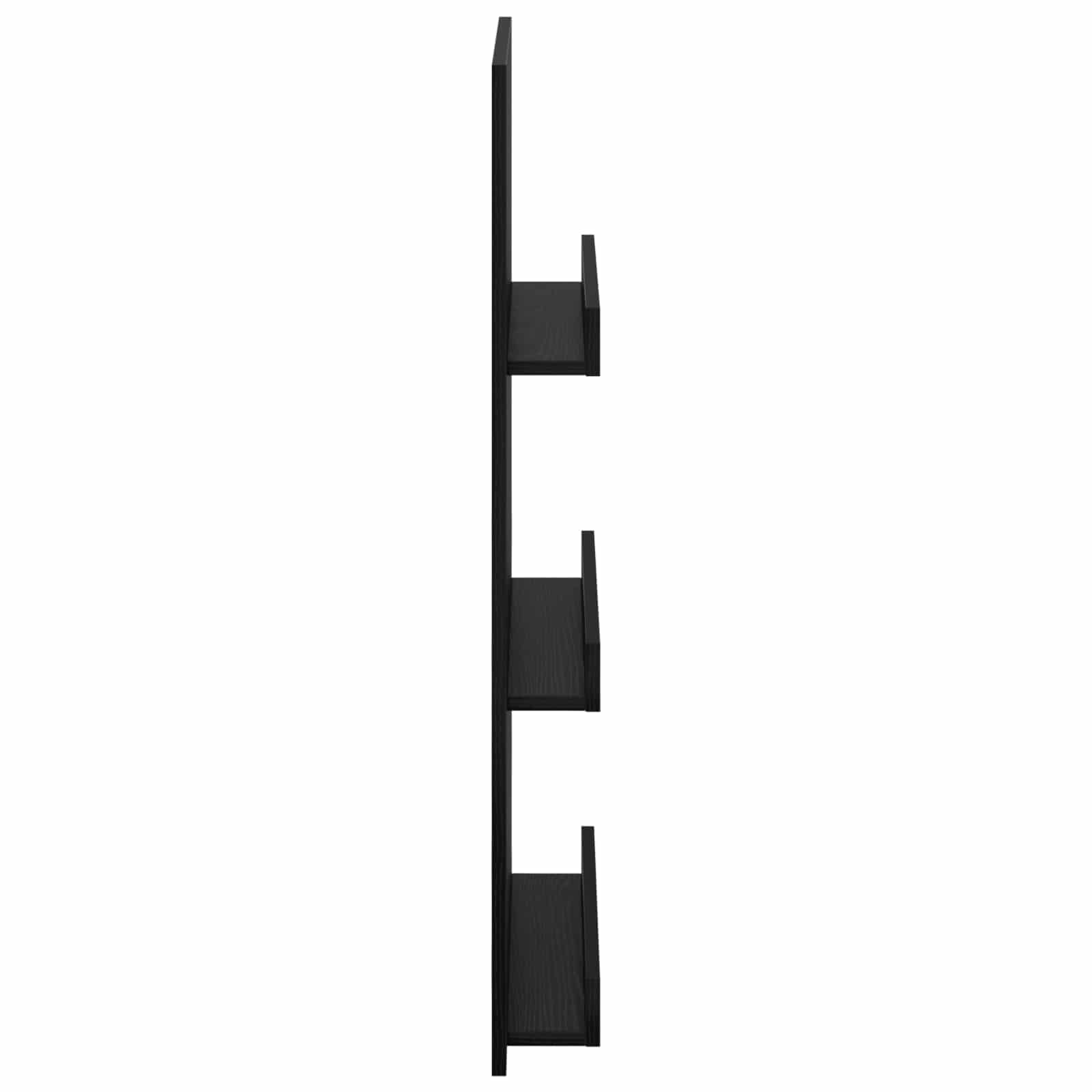vidaXL Magazine Rack Black Oak 51 x 11 x 102 cm Engineered Wood 6
