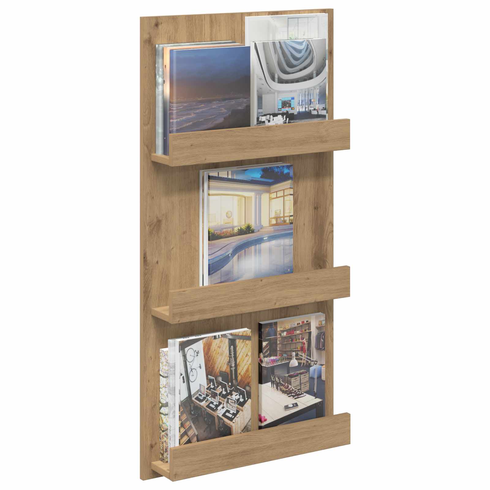 vidaXL Magazine Rack Artisan Oak 51 x 11 x 102 cm Engineered Wood 3