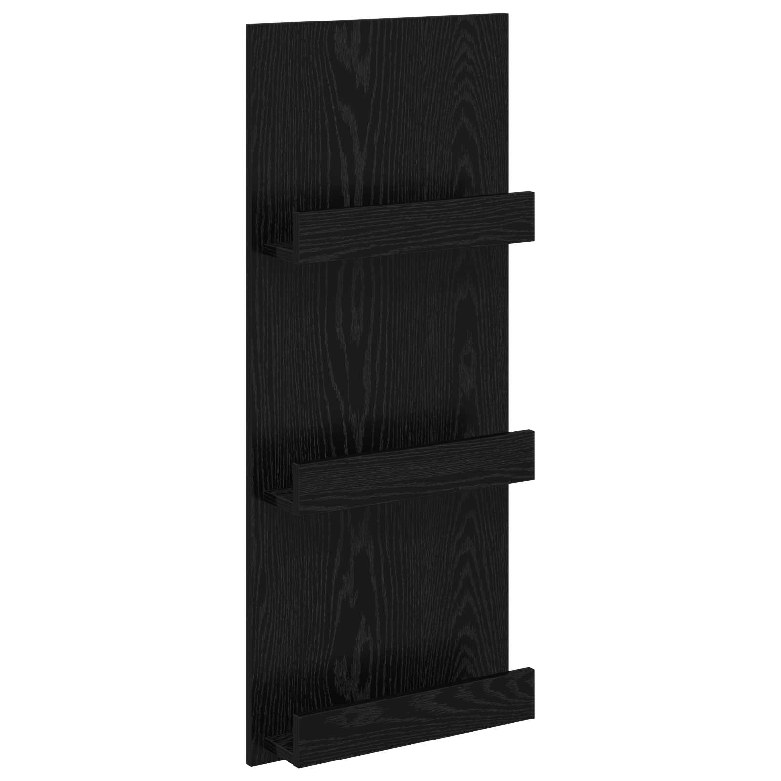 vidaXL Magazine Rack Black Oak 43 x 11 x 102 cm Engineered Wood 2