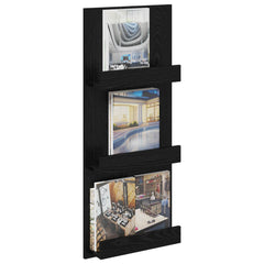 vidaXL Magazine Rack Black Oak 43 x 11 x 102 cm Engineered Wood 3