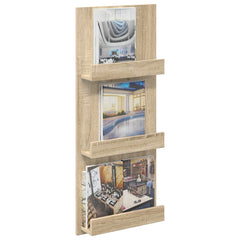 vidaXL Magazine Rack Sonoma Oak 43 x 11 x 102 cm Engineered Wood 3
