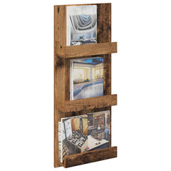 vidaXL Magazine Rack Old Wood 43 x 11 x 102 cm Engineered Wood 3