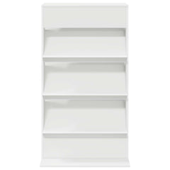 vidaXL Magazine Rack White 70 x 41 x 126 cm Engineered Wood 5
