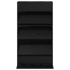 vidaXL Magazine Rack Black Oak 70 x 41 x 126 cm Engineered Wood 5