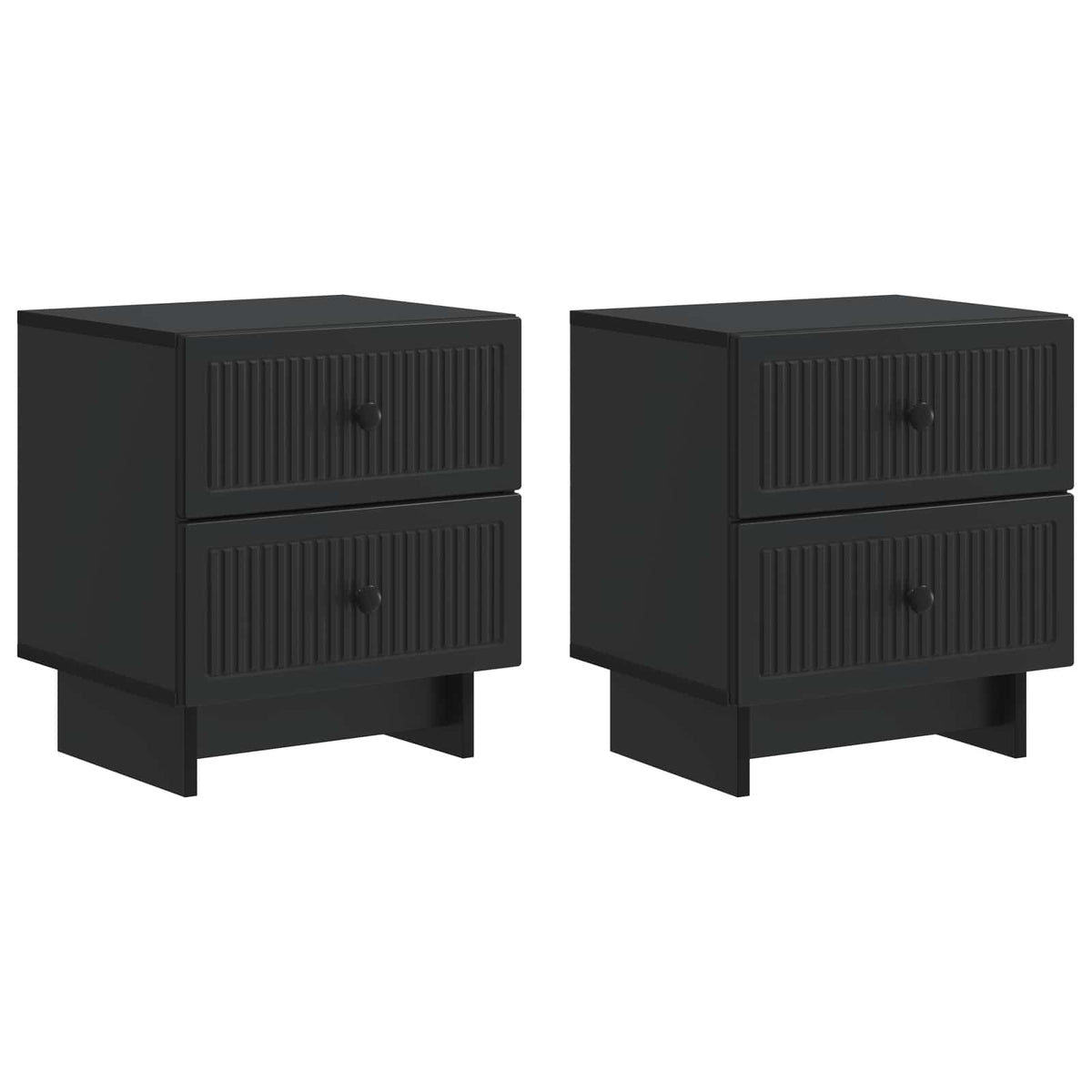vidaXL Bedside Cabinet 2 pcs Black 43 x 34.5 x 47.5 cm Engineered Wood 2