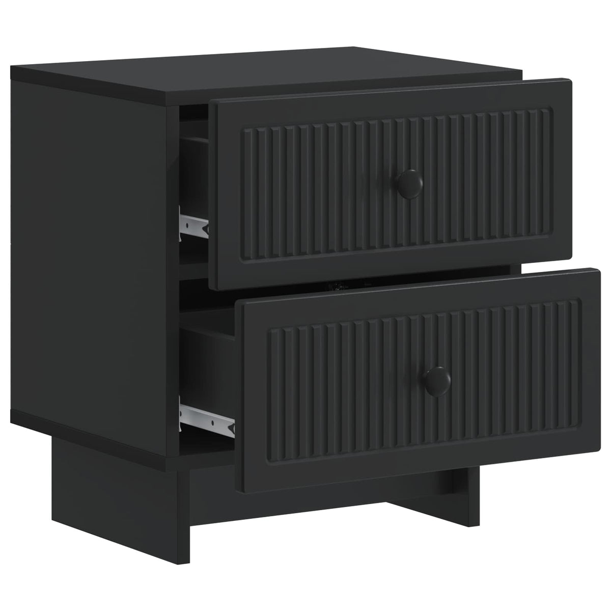 vidaXL Bedside Cabinet 2 pcs Black 43 x 34.5 x 47.5 cm Engineered Wood 6