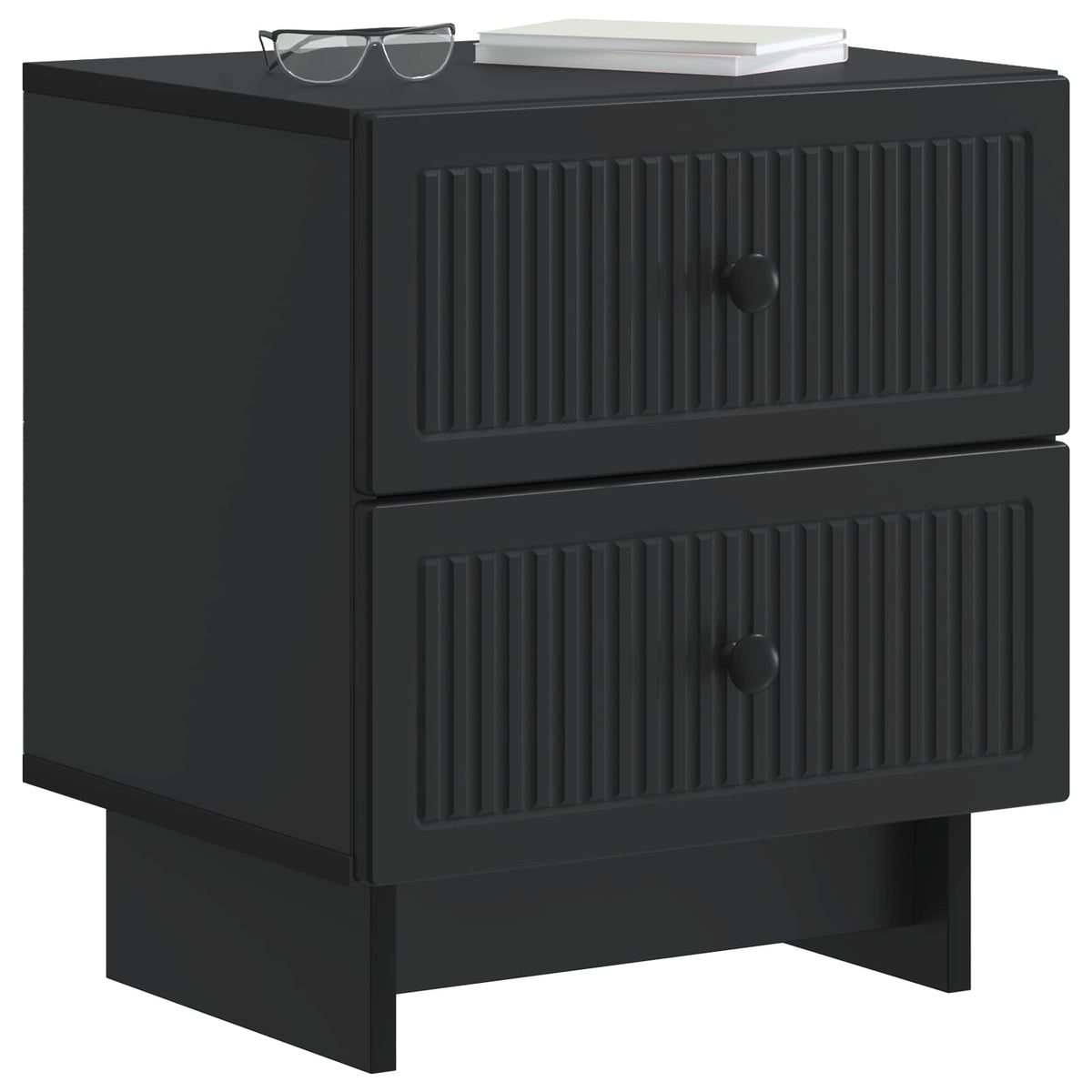 vidaXL Bedside Cabinet 2 pcs Black 43 x 34.5 x 47.5 cm Engineered Wood 3