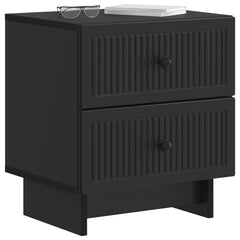 vidaXL Bedside Cabinet 2 pcs Black 43 x 34.5 x 47.5 cm Engineered Wood 3