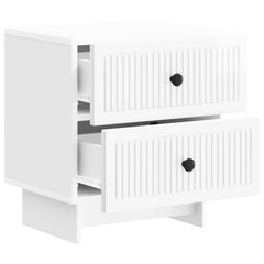 vidaXL Bedside Cabinet High Gloss White 43 x 34.5 x 47.5 cm 4