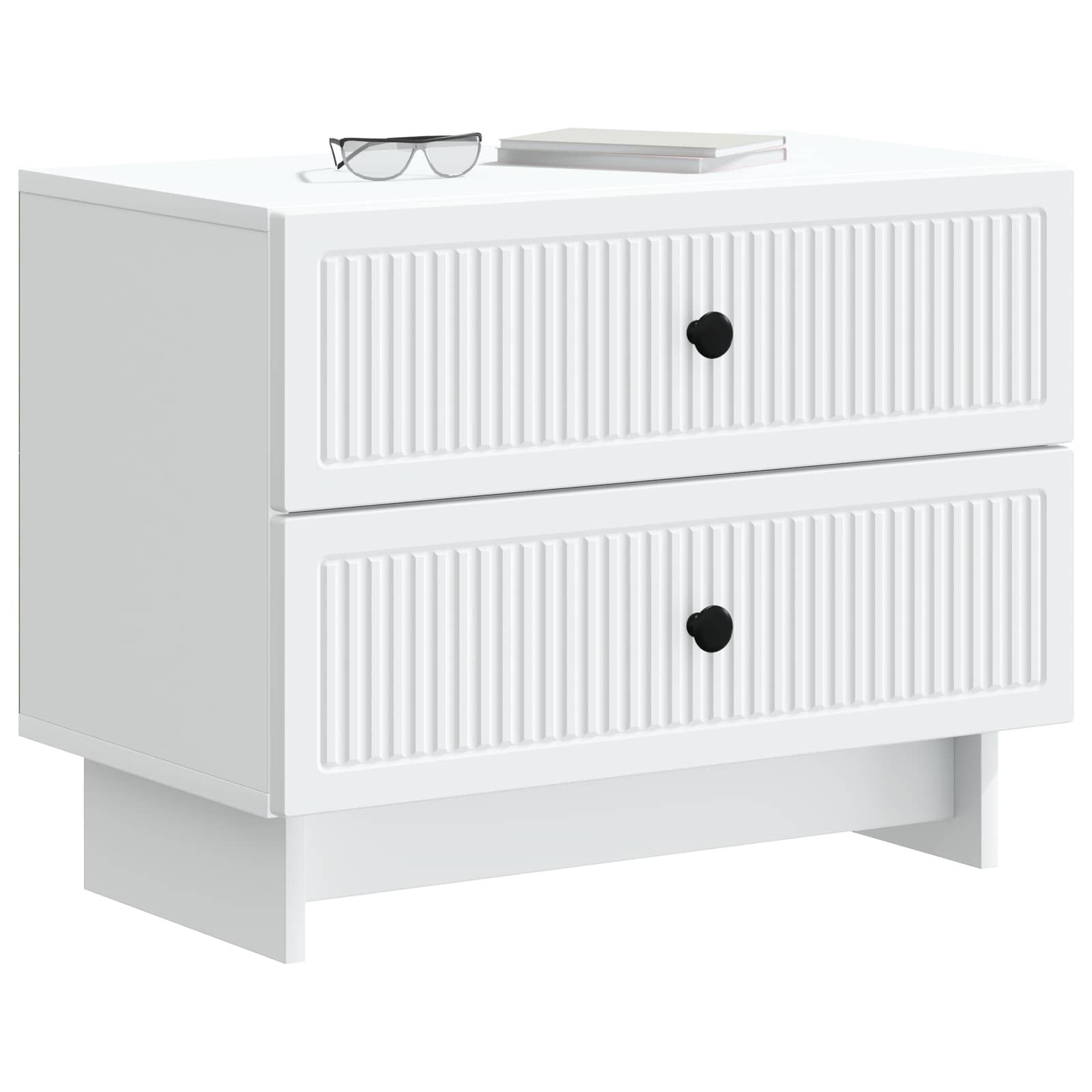 vidaXL Bedside Cabinet White 62 x 34.5 x 47.5 cm Engineered Wood 3